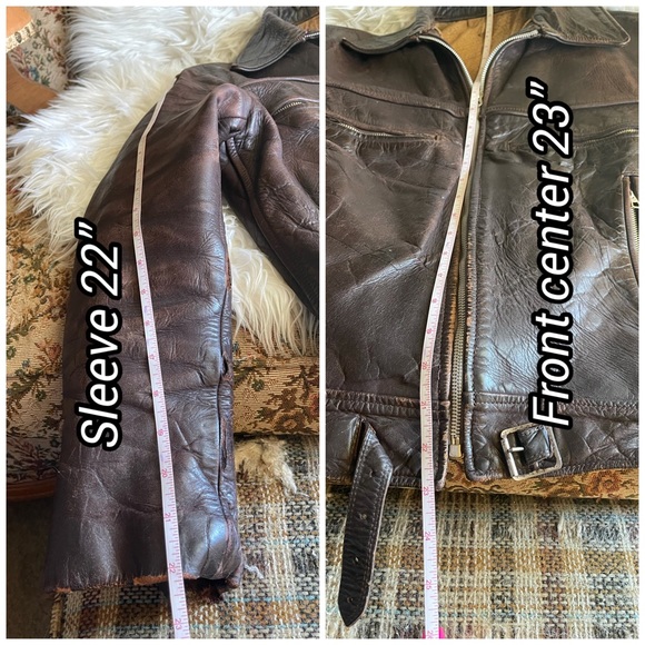 40s Military Vintage Leather Jacket Horsehide Moto Biker German 50s Distressed S - Picture 6 of 9